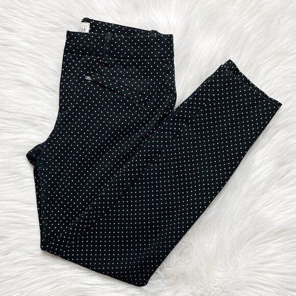 GAP Polka Dot Skinny Ankle Pants Black & White Size O - Picture 1 of 8